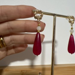 Pendientes Cayetana rosa fresa